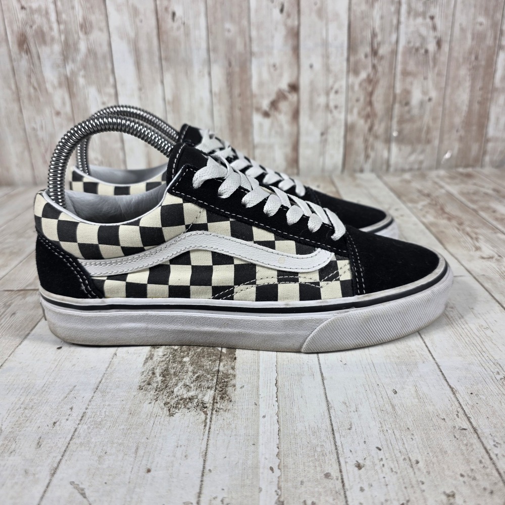Vans Old Skool Checkerboard Black White Skate Shoes Womens 6.5 Mens 5.0 Low Top